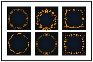 White, Golden, and Black Luxury Mandala Design on Black Background
