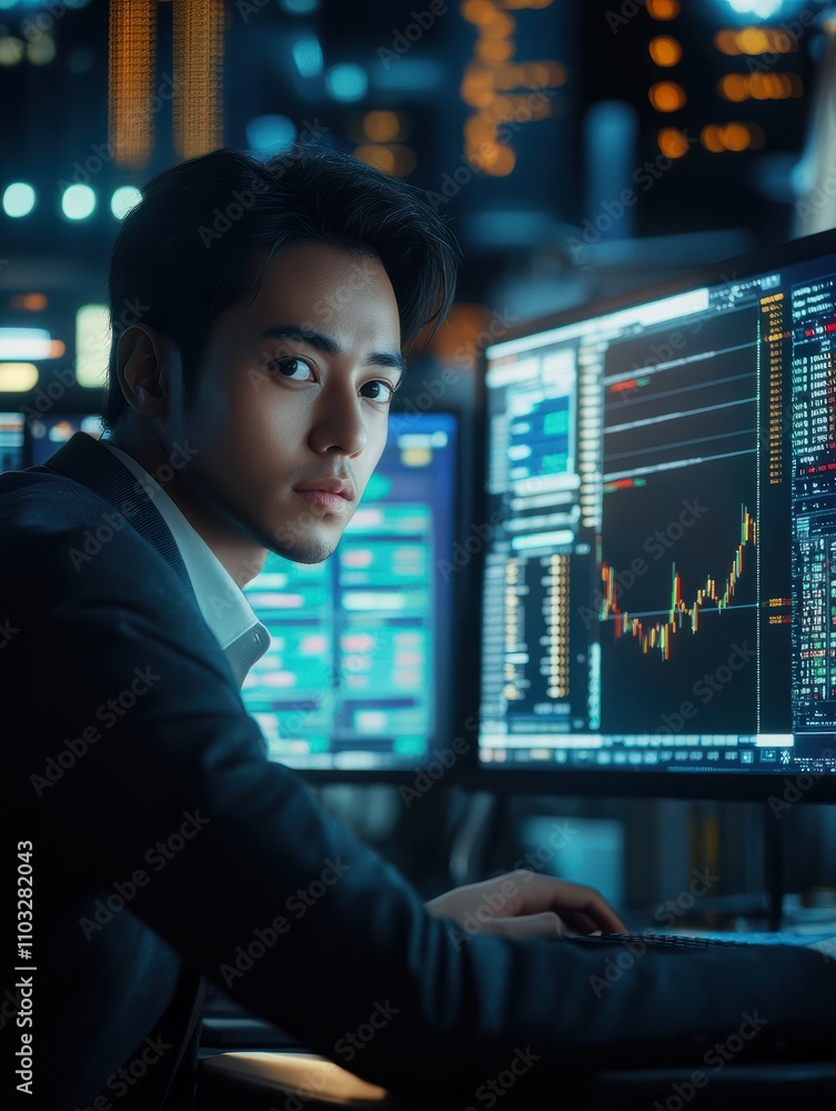 Aufkleber crypto trader investor analyst broker using pc computer analyzing online cryptocurrency exchange sto