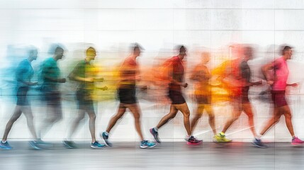 Marathon runners in motion urban streets action photography dynamic environment high-speed viewpoint fitness inspiration