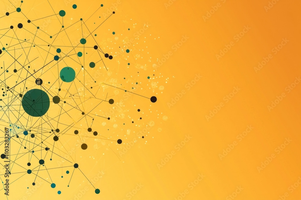 Poster dynamic digital network design abstract art modern aesthetic colorful background conceptual view vis