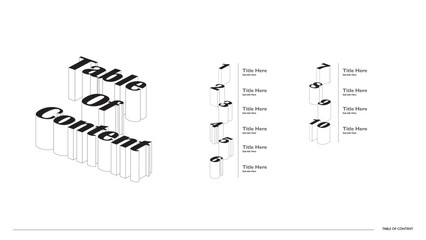 Table Of Content Geometric Style with Numbers figures set. Futuristic Typo and Isometric Number and Sign Font 3d Bold isolated.