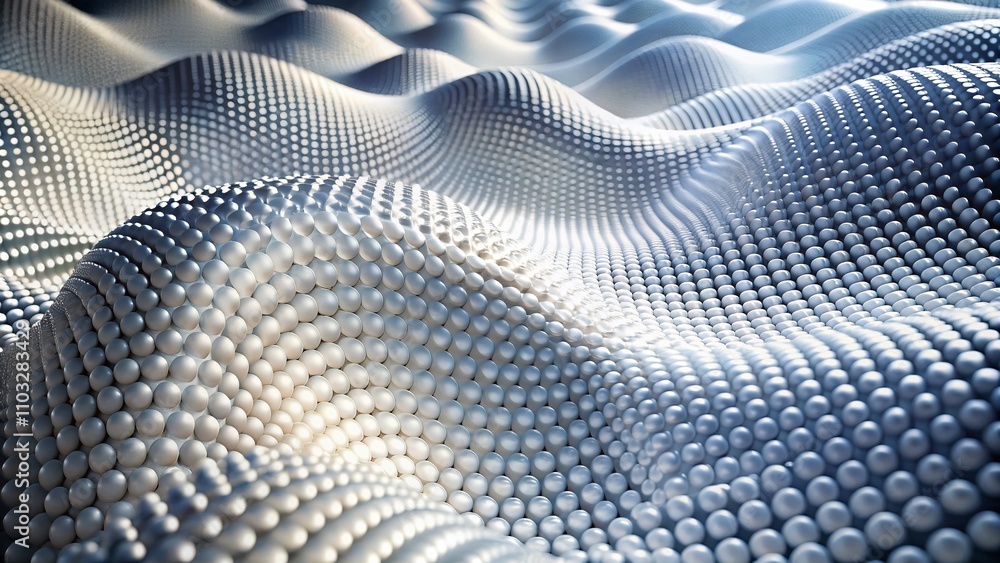 Poster abstract loopable white motion waving dots texture - cyber technology digital animated background fo