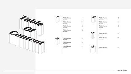 Table Of Content Geometric Style with Numbers figures set. Futuristic Typo and Isometric Number and Sign Font 3d Bold isolated.