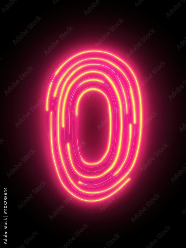 Poster fingerprint neon icon. elements of internet things set. simple icon for websites, web design, mobile