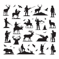 Hunting Man vector Silhouette illustration