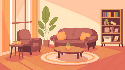 living room with furniture design