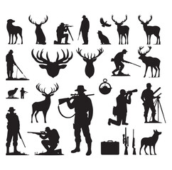 Hunting Man vector Silhouette illustration