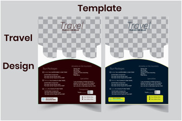 Creative  modern minimal name card and business card and travel flyer template design 