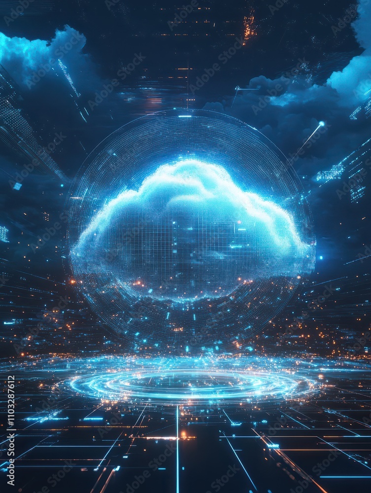 Poster global web connection abstract concept vector illustration set. cloud gaming and security, cyber sec