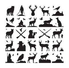 Hunting Man vector Silhouette illustration