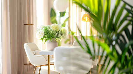 Modern style interior design 3d illustration
