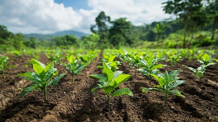Reforestation efforts: planting new trees to restore ecosystems and combat deforestation