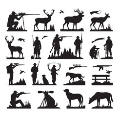 Hunting Man vector Silhouette illustration
