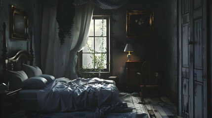 Modern style interior design 3d illustration