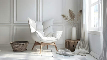 Modern style interior design 3d illustration