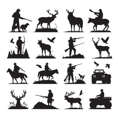 Hunting Man vector Silhouette illustration