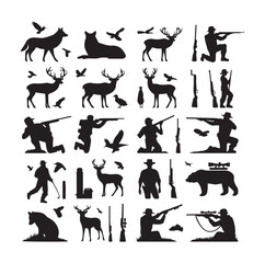 Hunting Man vector Silhouette illustration