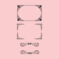 Vintage Ornamental Frames and Borders – Retro Ornate Design Set
