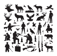 Hunting Man vector Silhouette illustration