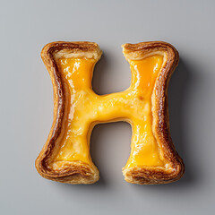 Obraz premium Egg tart shaped letter H