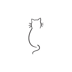 Line art of cat. Elegant vector illustration.