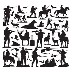 Hunting Man vector Silhouette illustration