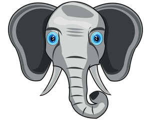 Mug animal elephant on white background is insulated