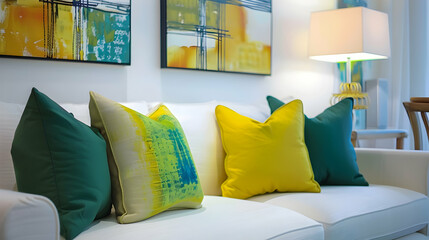 Modern style interior design 3d illustration