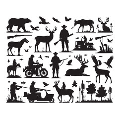 Hunting Man vector Silhouette illustration