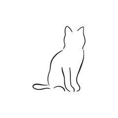 Line art of cat. Elegant vector illustration.