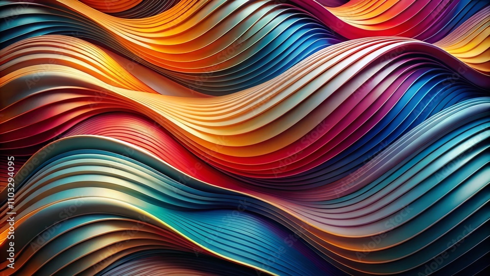 Poster abstract wavy line background - decorative shape design with fluid lines and organic patterns for mo