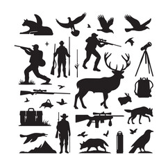 Hunting Man vector Silhouette illustration