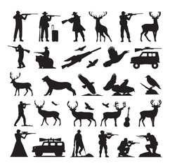 Hunting Man vector Silhouette illustration