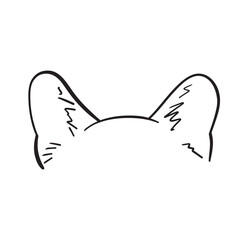 Line art of cat. Elegant vector illustration.