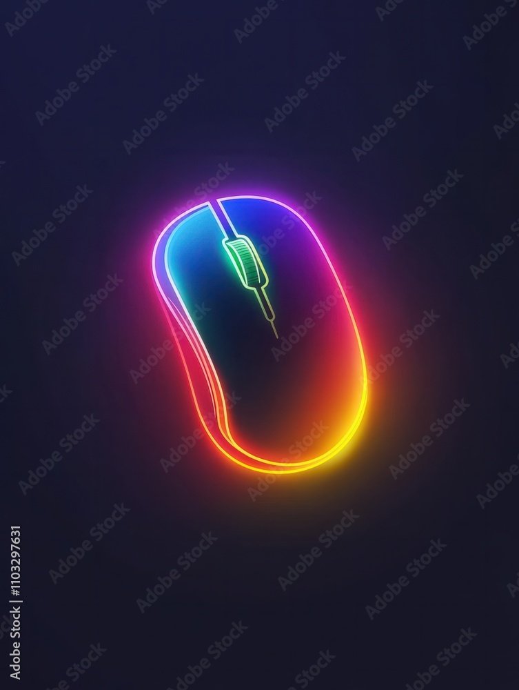 Poster mouse multi color style icon. simple thin line, outline of internet things icons for ui and ux, webs