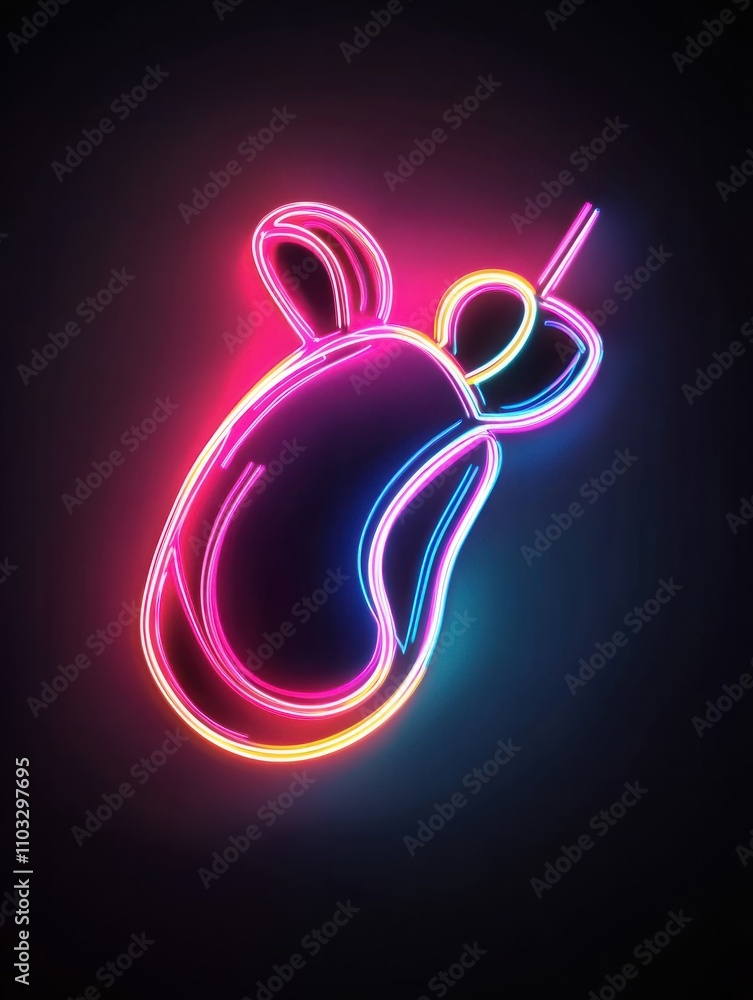 Poster mouse neon icon. elements of internet things set. simple icon for websites, web design, mobile app, 