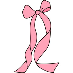 Pink coquette ribbon bow clipart