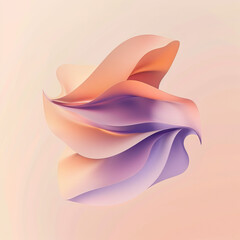 Obraz premium simple, 3d geometric fluid shape with a gradient of soft peach, representing the effortless flow of intuitive thought. 