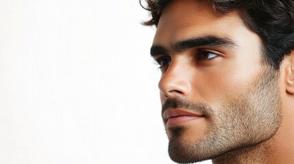 Close-Up Portrait of a Handsome Man with Detailed Facial Features