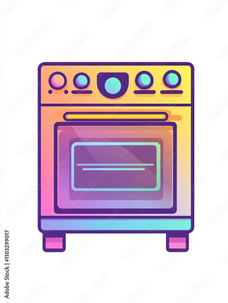Poster oven multi color style icon. simple thin line, outline of internet things icons for ui and ux, websi
