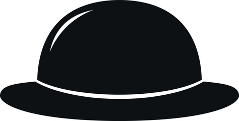 A black hat with a white rim