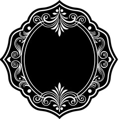 frame with ornament on black illustration