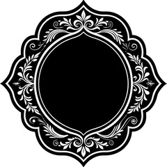 black and white frame with ornament vector illustration