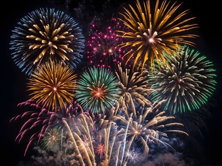 Obraz premium beautiful fireworks background. elegant background