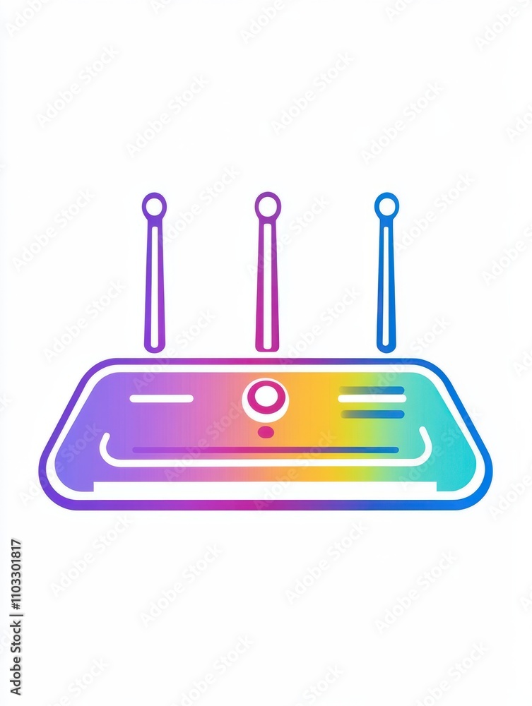 Poster router multi color style icon. simple thin line, outline of internet things icons for ui and ux, web