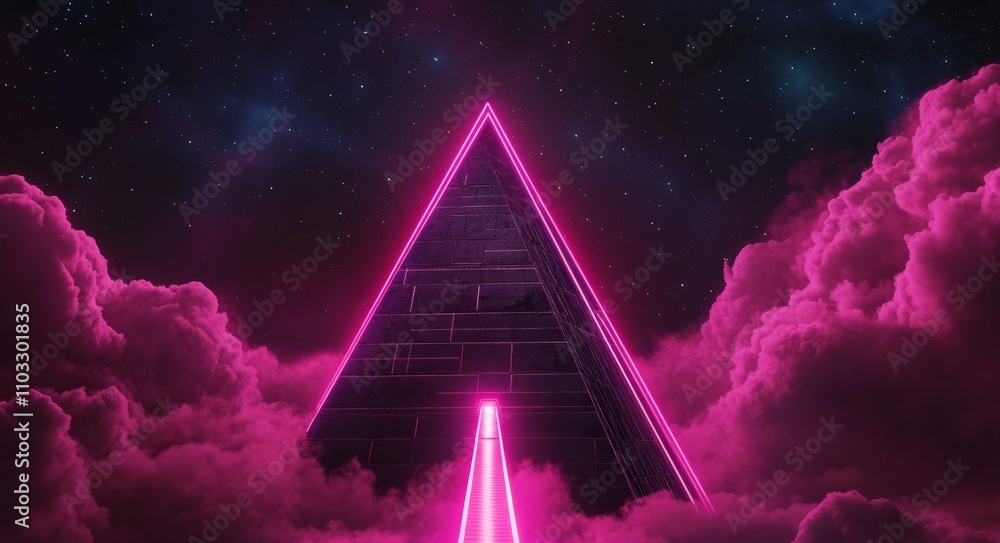 Canvas Prints a celestial backdrop in space with a flaming comet, a burst of light, a beam of laser cutting throug