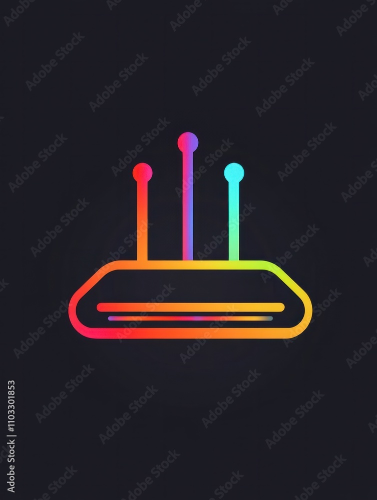 Poster router multi color style icon. simple thin line, outline of internet things icons for ui and ux, web