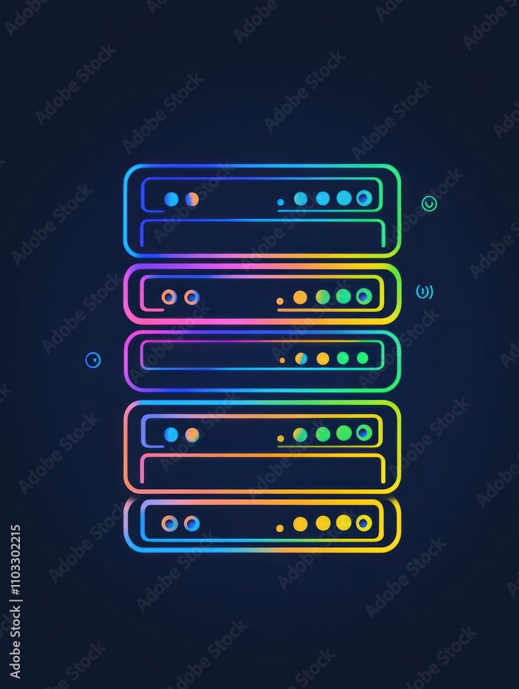 Poster server multi color style icon. simple thin line, outline of internet things icons for ui and ux, web