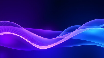 Naklejka premium A modern abstract background with smooth, flowing wave patterns, featuring a gradient that transitions seamlessly from deep blue to vibrant purple