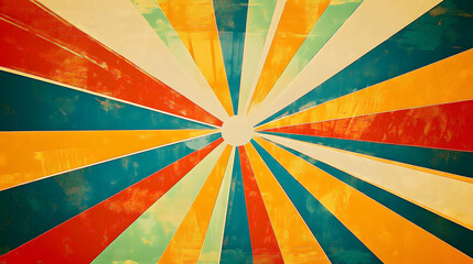 Sunburst retro vibes graphic print groovy background 60s 70s. wallpaper.